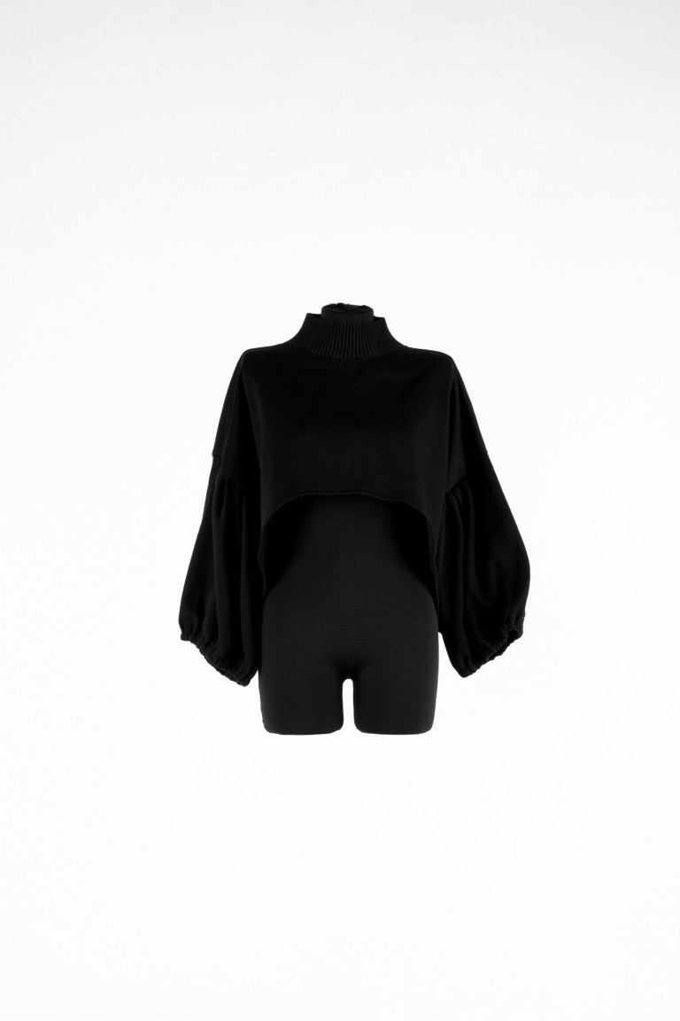 CEM VAN KAY | cropped pouf turtleneck sweater