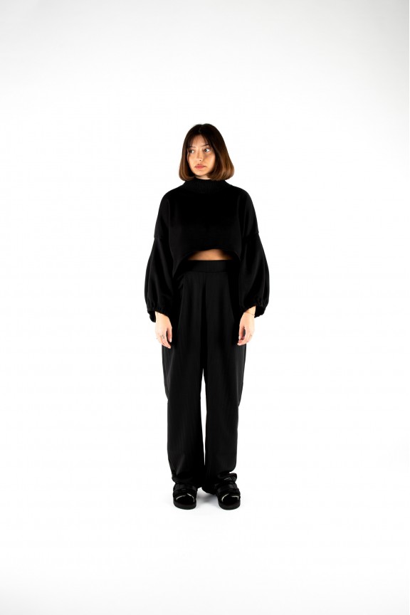 CEM VAN KAY | cropped pouf turtleneck sweater