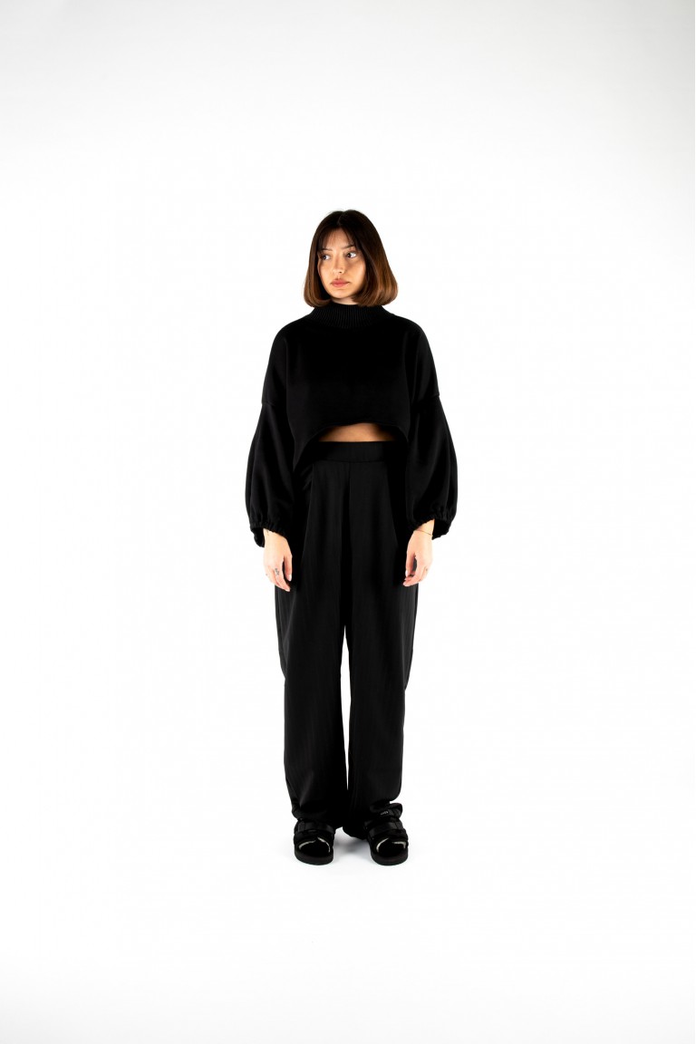 CEM VAN KAY | cropped pouf turtleneck sweater